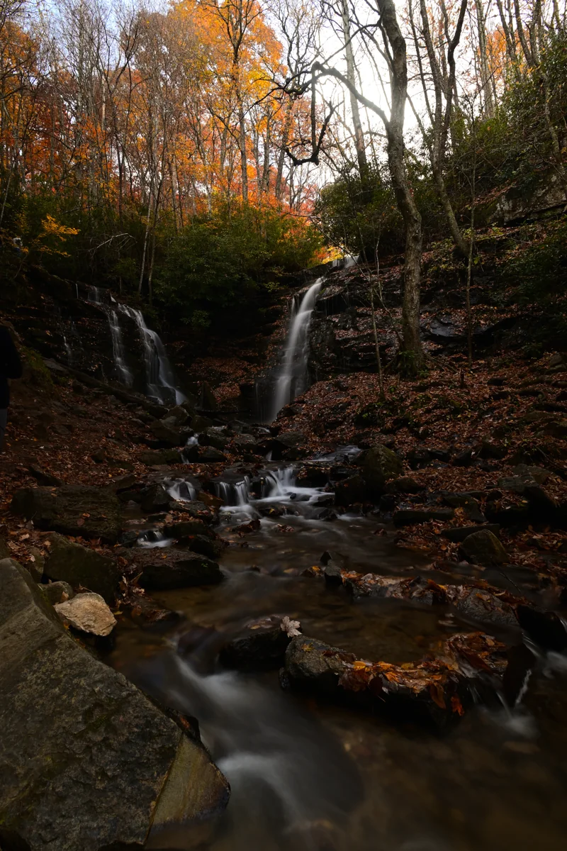 Soco Falls between Maggie Valley and Cherokee in autumn